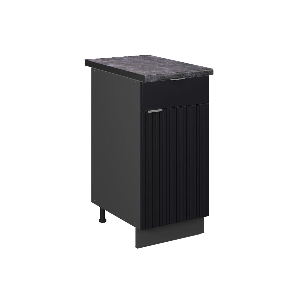 Mobiletto base per cucina Fame-Line Nero rigato/Antracite 40 cm, PL Antracite Vicco