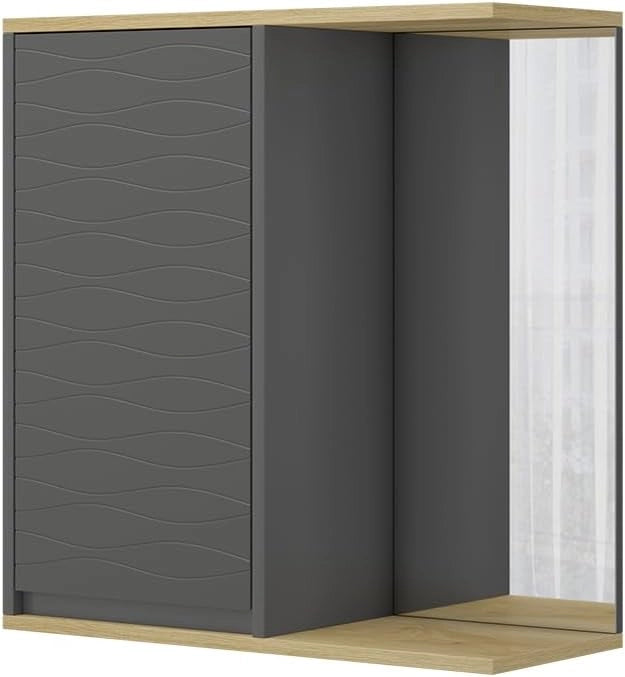 Specchio da bagno Livia, Antracite, 60 x 63 cm