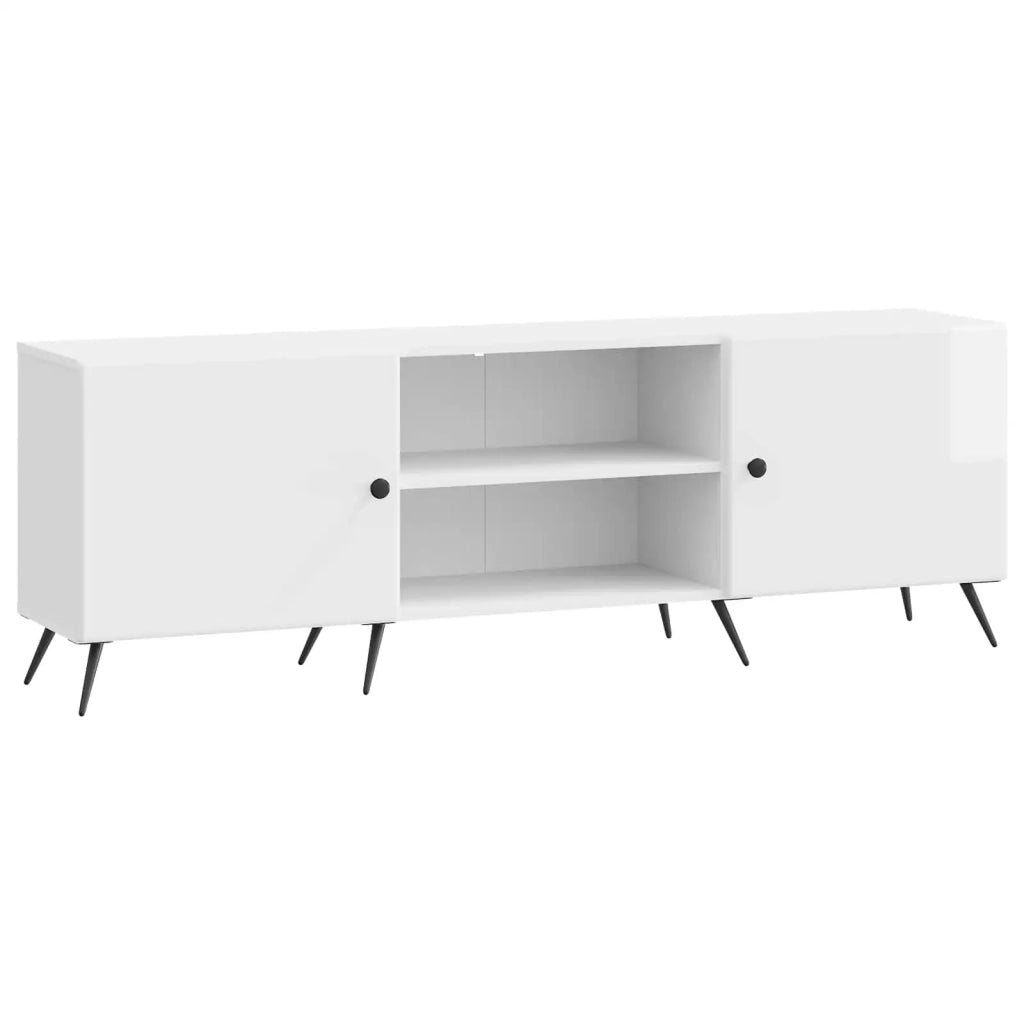 Mobile TV Bianco Lucido 150 x 31 x 50 cm Legno ingegnerizzato 895609
