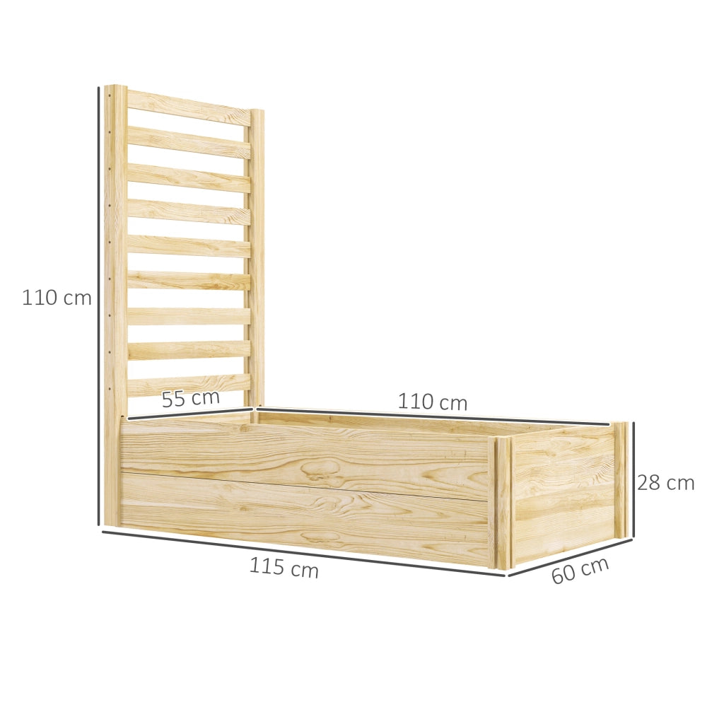 Fioriera con graticcio da giardino ¨C Xylo ¨C legno effetto naturale 115x60x110 cm