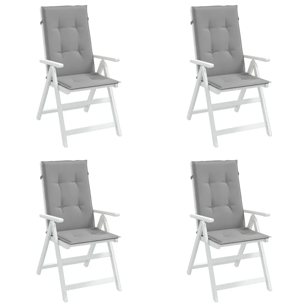 Cuscini per Sedie 4 pz Grigi 120x50x3 cm in Tessuto 43180
