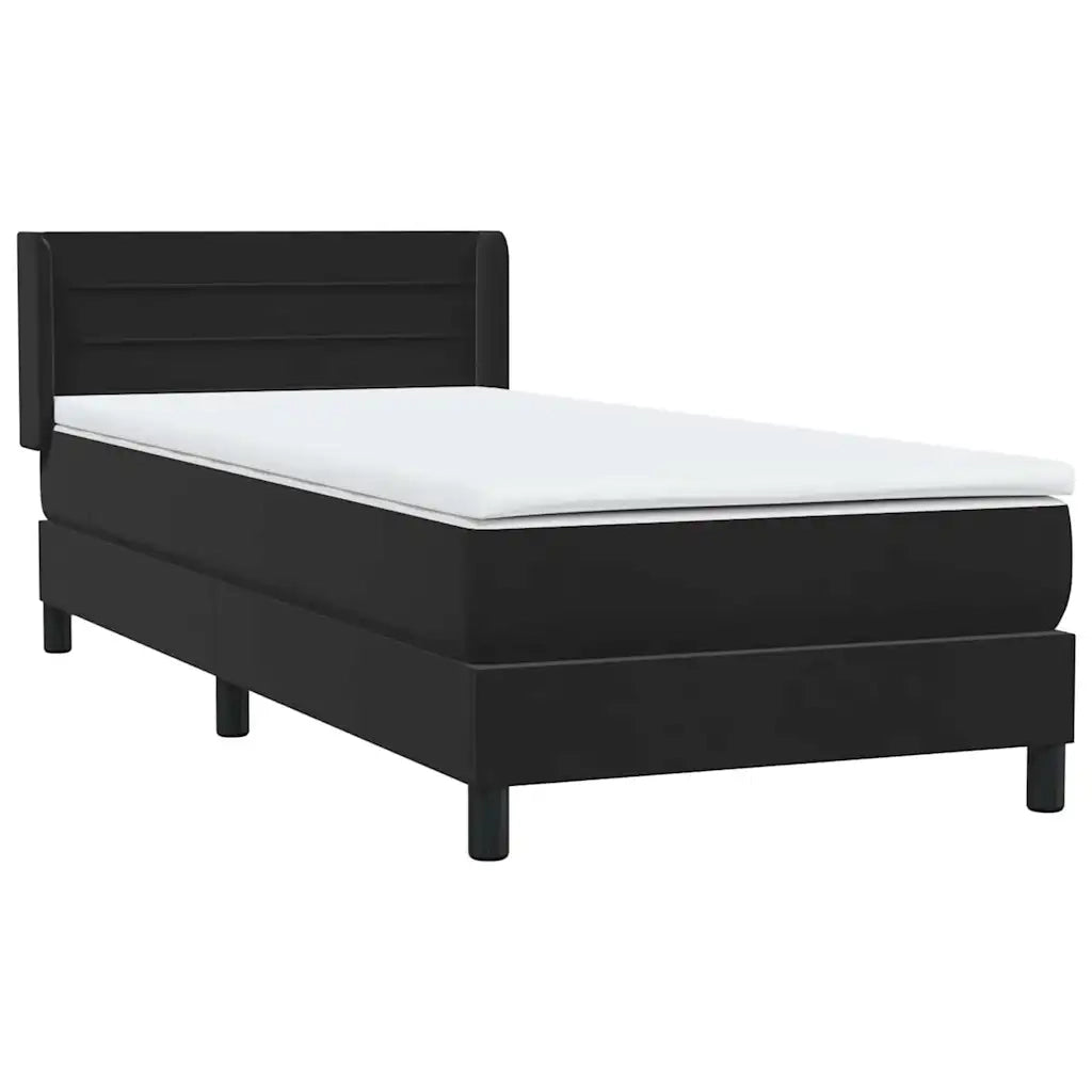 Giroletto a Molle con Materasso Nero 90x210 cm in Velluto 3318185