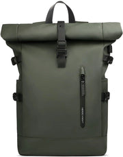 Borsa da Spalla Rolltop Grande 23 L Borsa da Laptop Wasserdotta per Laptop 15,6 Pollici con Porta USB Borsa da Scuola Leggera Borsa per Bicicletta Borsa Anti-Furto per Viaggiatori Borsa per Ufficio Università Tempo Libero Verde