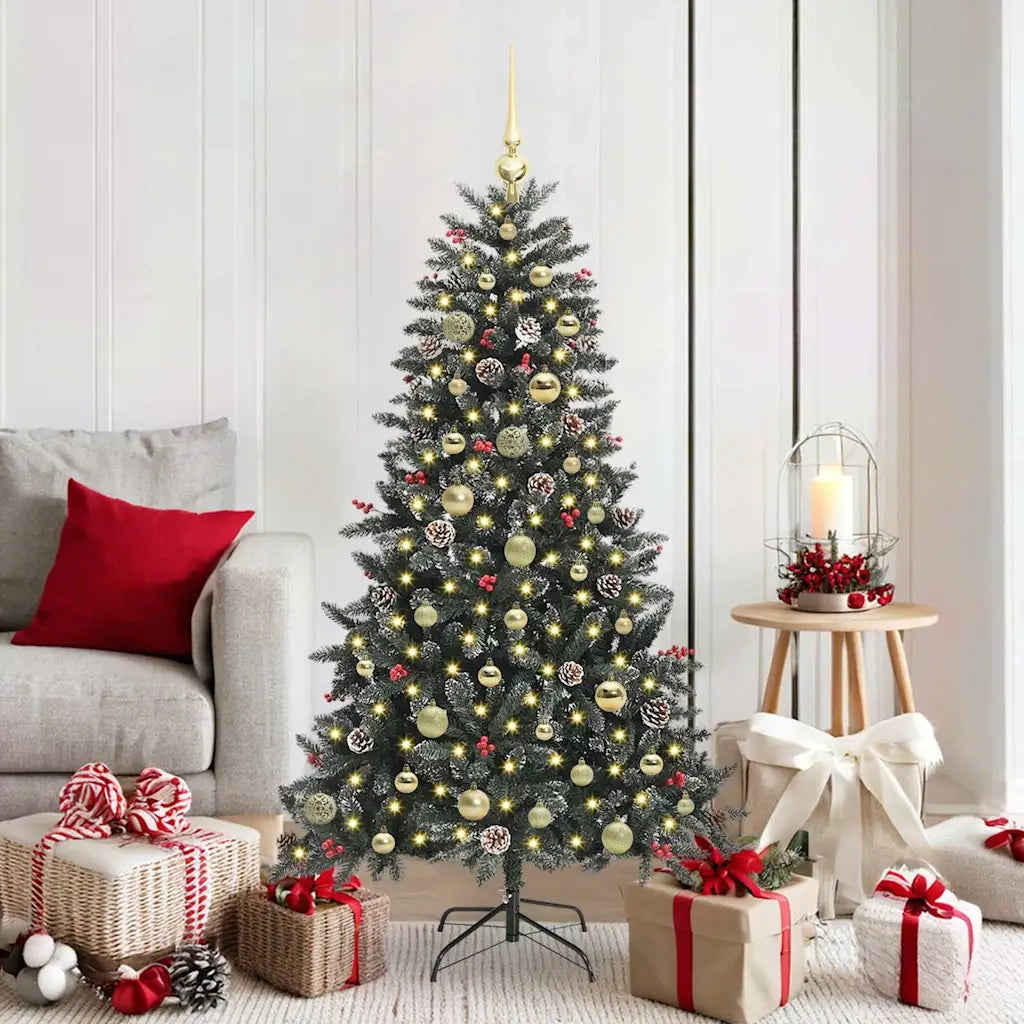 Albero di Natale artificiale con 150 LED Verde 150 cm 3395872
