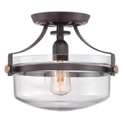Lampada a Soffitto Industrial Nordica Trilogy Metallo Bronzo Antico 1 Luce E27