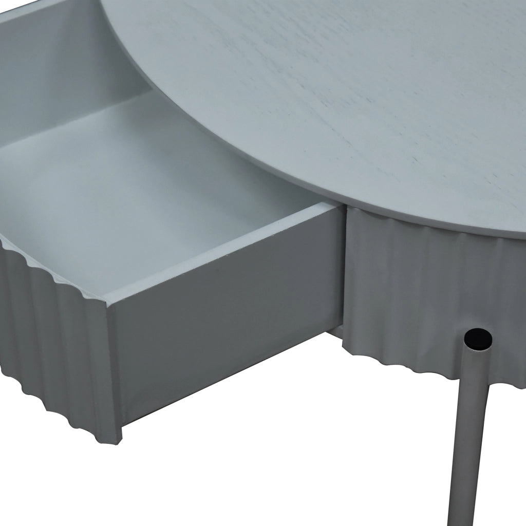 Tavolino da Caffè Rill con Cassetto 36 x Ø60 cm - Grigio [en.casa]