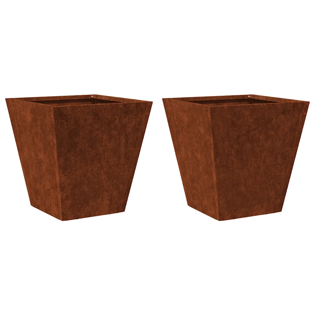 Fioriere da Giardino 2 pz 30x30x30 cm in Acciaio Corten 851051