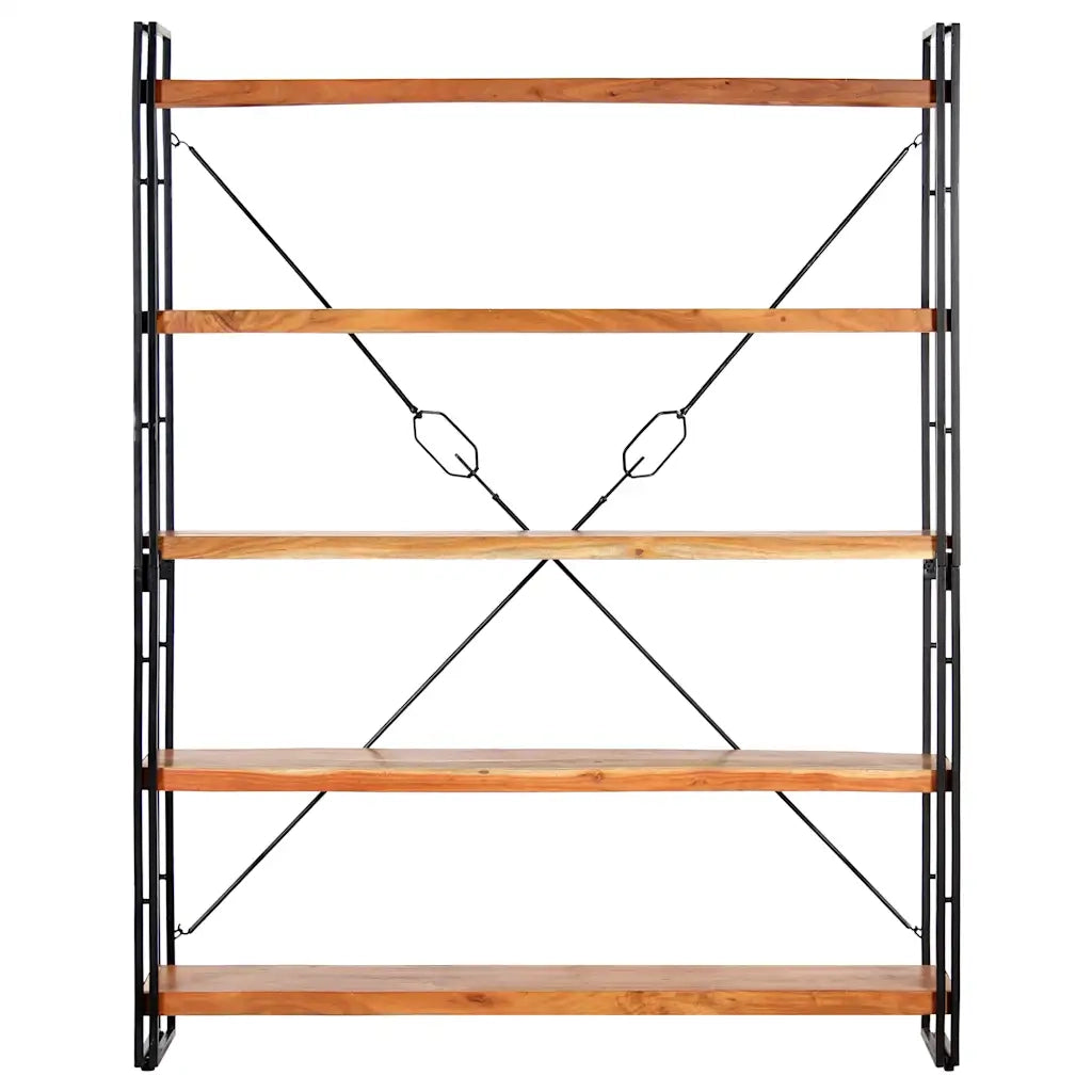 Libreria a 5 Ripiani 140x30x180 cm in Legno Massello di Acacia cod mxl 23348