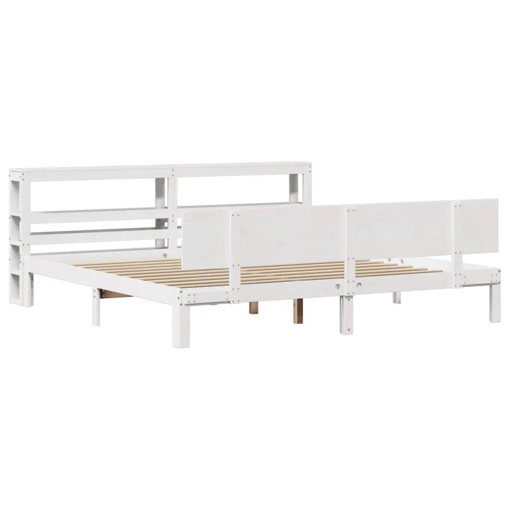 Giroletto con Testiera senza Materasso-Struttura Letto Bianco 200x200 cm 988754