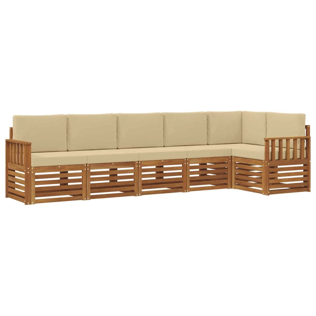 Set divano sezionale con cuscino 6 pcs Naturale e Beige 3374883