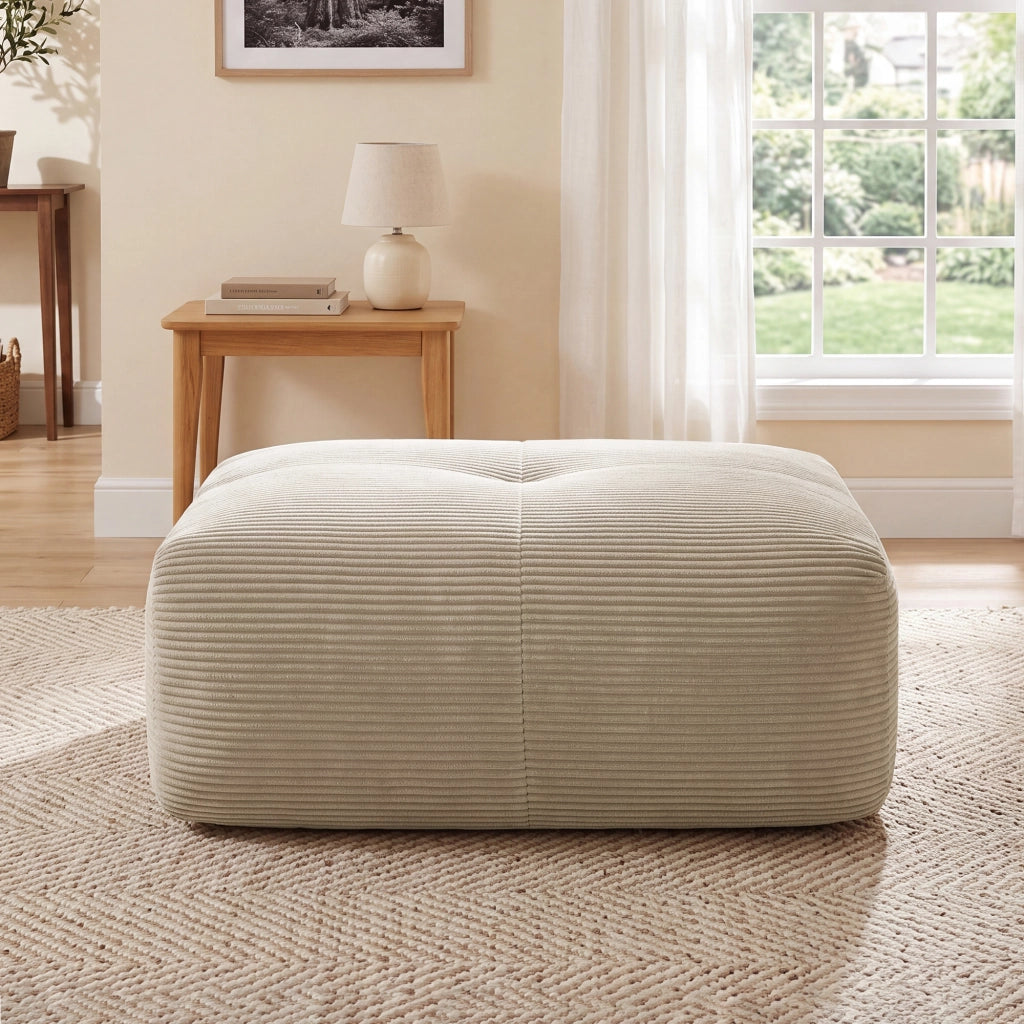 DIVANO MODULARE ANGOLARE In tessuto effetto corduroy Beige