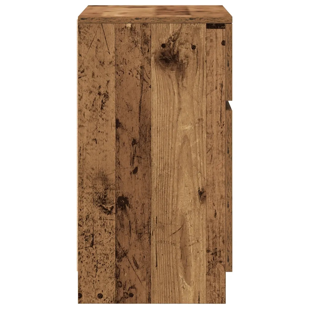 Comodini 2 pz Legno Antico 39x35x65 cm in Legno Multistrato 861334