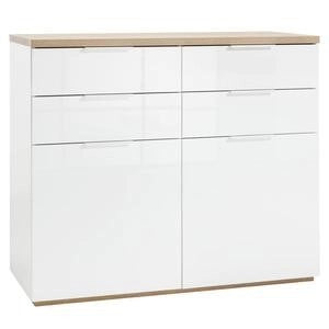 KIT MOBILE 4 CASSETTI + 2 ANTE CM. 120X50X102H BIANCO LACCATO / ROVERE