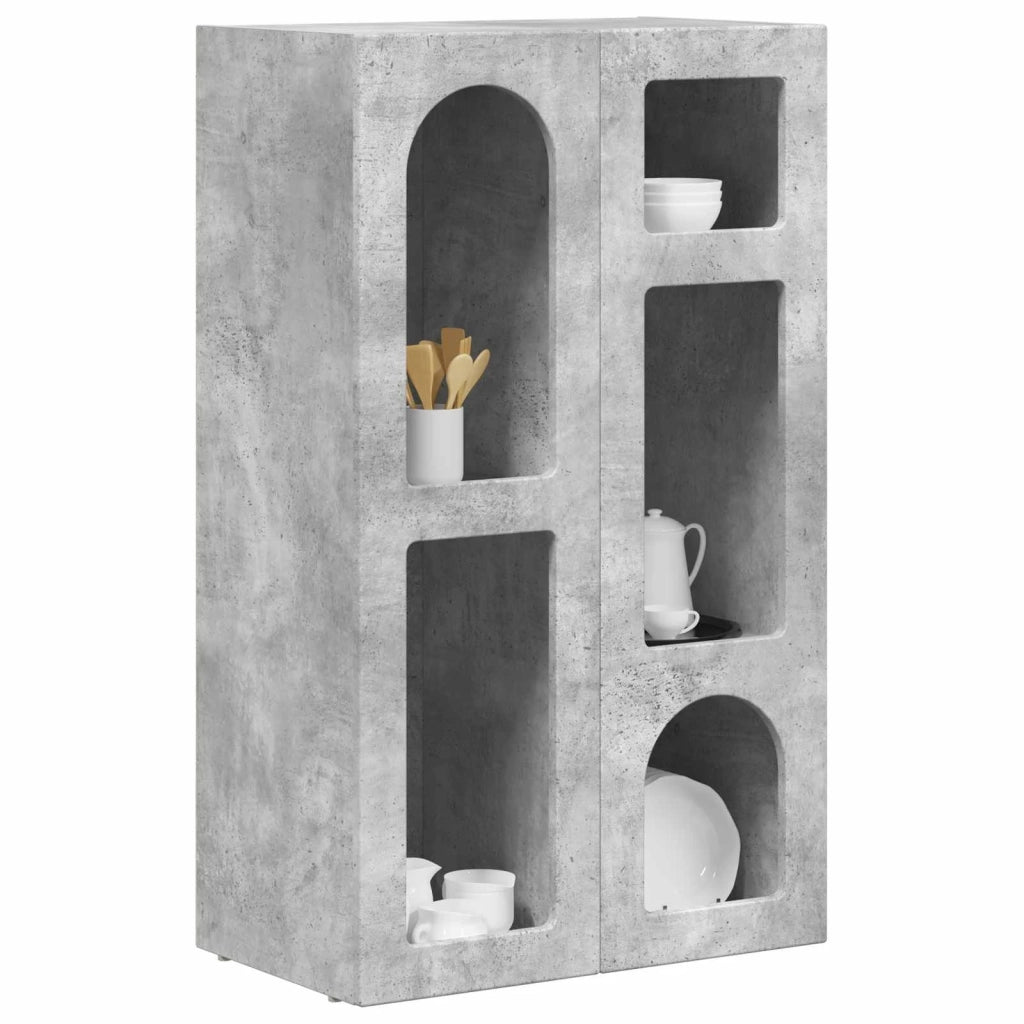 Credenza | Madia | Buffet da pranzo | Armadio da pranzo Grigio cemento 59 x 35 x 100,5 cm Legno multistrato