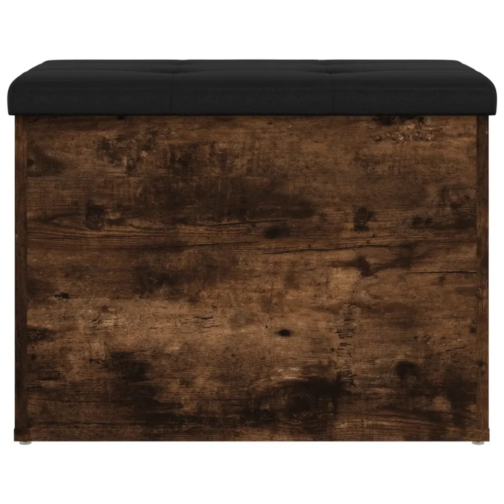 Panca Portaoggetti-Sgabello-Panca con Contenitore Rovere Fumo 62x42x45 cm Legno Multistrato