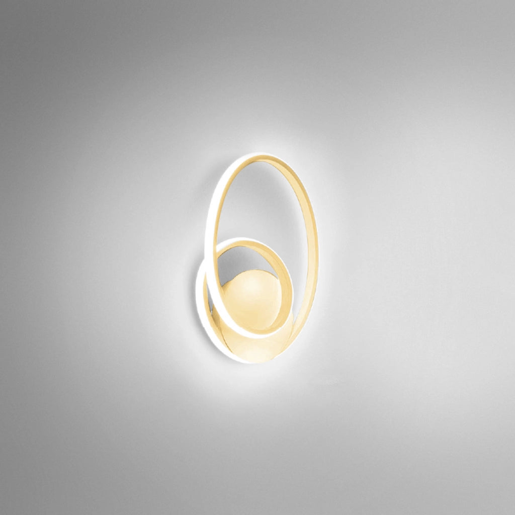 Diva - Lampada da parete oro spazzolato 20W luce calda 3000K IP20 - Applique led da muro design moderno - Led integrato 37x29