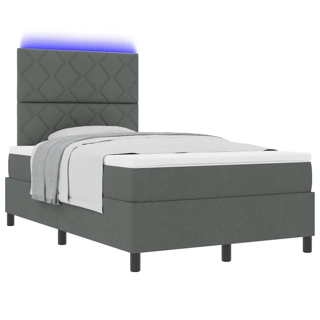 Letto a molle con materasso Grigio scuro 120 x 200 cm Tessuto 3342936