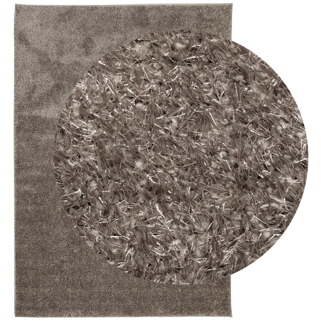 Tappeto a Pelo Lucido Lungo ISTAN Effetto Grigio 120x170 cm 375676