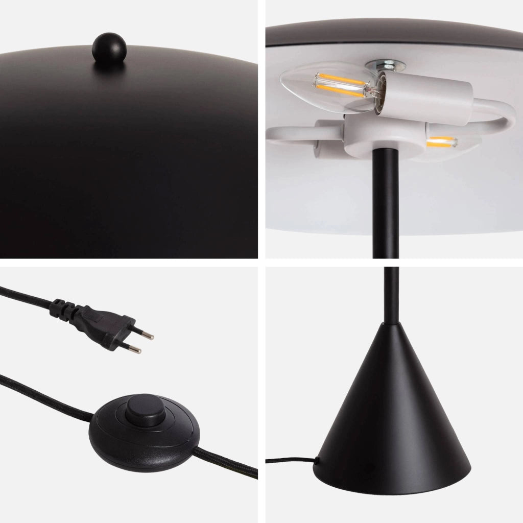 Lampada da terra per interni in metallo, ø50cm, nero