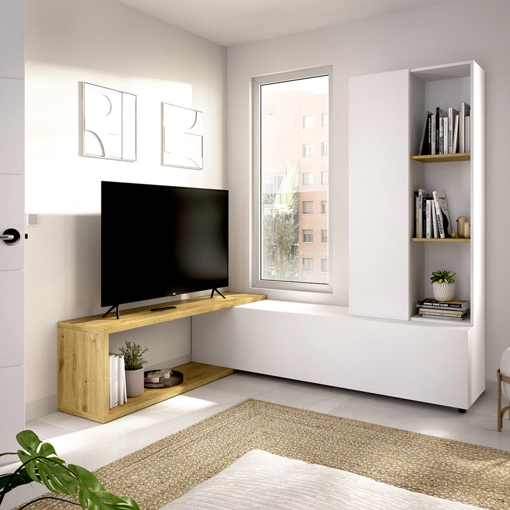 Mobile Soggiorno Vicksburg, Parete Attrezzata Modulabile, Bianco