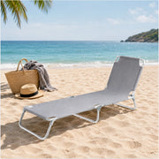 LETTINO MARE PIEGHEVOLE RECLINABILE 188x55x24 CM - DIVERSI COLORI COLORE: GRIGIO