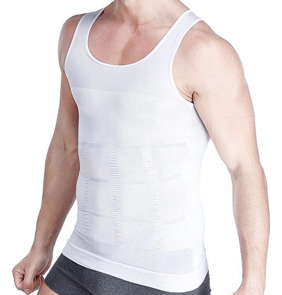 Correttore per Abdomine Uomo - Maglietta Singlet - Tuta Body - Body Shaper - Correttore di Silhouette - Maglietta di Supporto - L