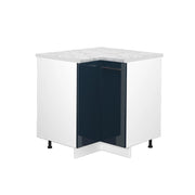 Mobile ad angolo cucina Fame-Line Blu scuro lucido/Bianco 80.5 cm, PL Marmo Vicco