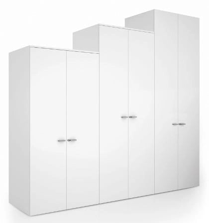 Armadio in legno ad ante battenti per ufficio cm. 90x33,7x117,6h