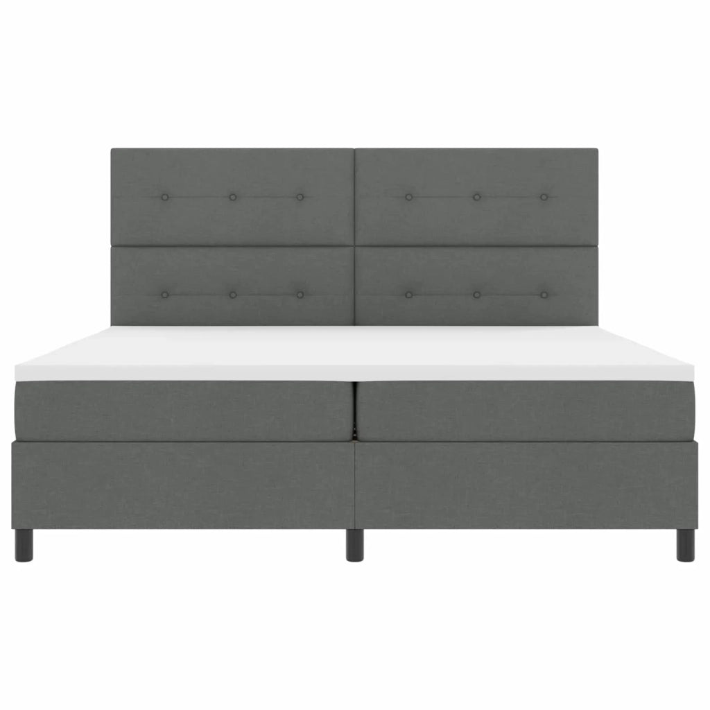 Letto a molle con strisce LED Grigio scuro 200 x 200 cm Tessuto 3342894