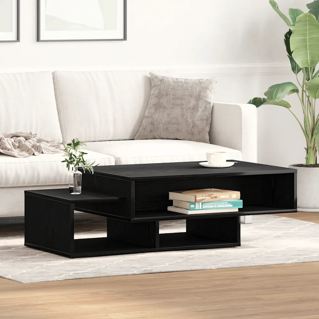Tavolino Salotto Rovere Nero 105x55x32 cm Legno Multistrato