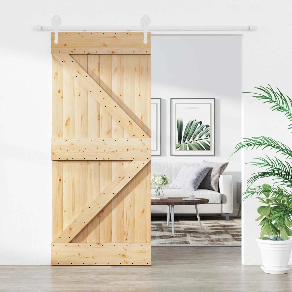 Porta scorrevole Naturale e Bianco 90 x 210 cm 3445136