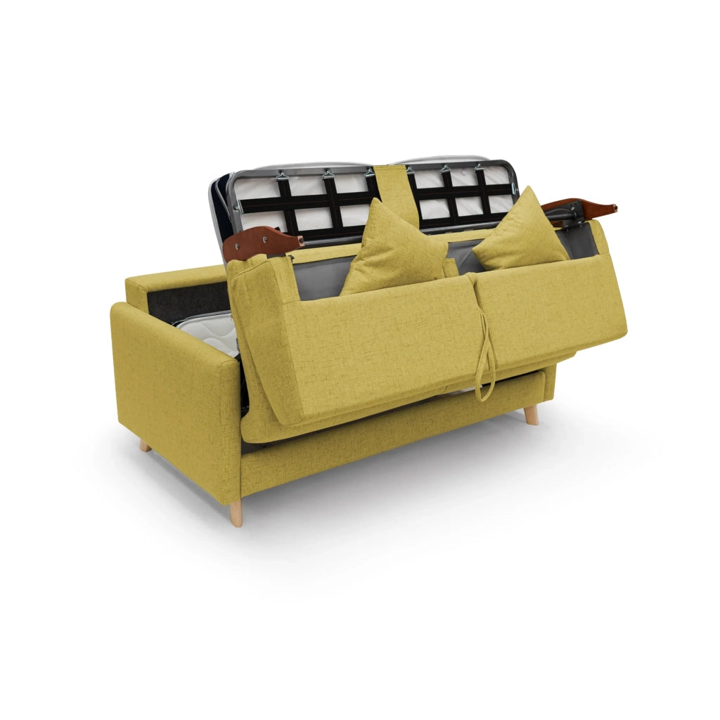 Edgar Divano letto matrimoniale in tessuto felis impermeabile T03 200 cm (mat. 160x197) giallo