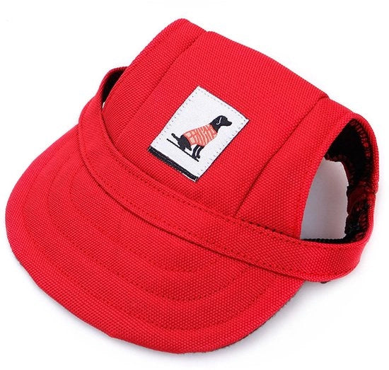 Cappello solare per cani da esterno - XL - Rosso - Cinturino regolabile - Ideale per piccoli cani