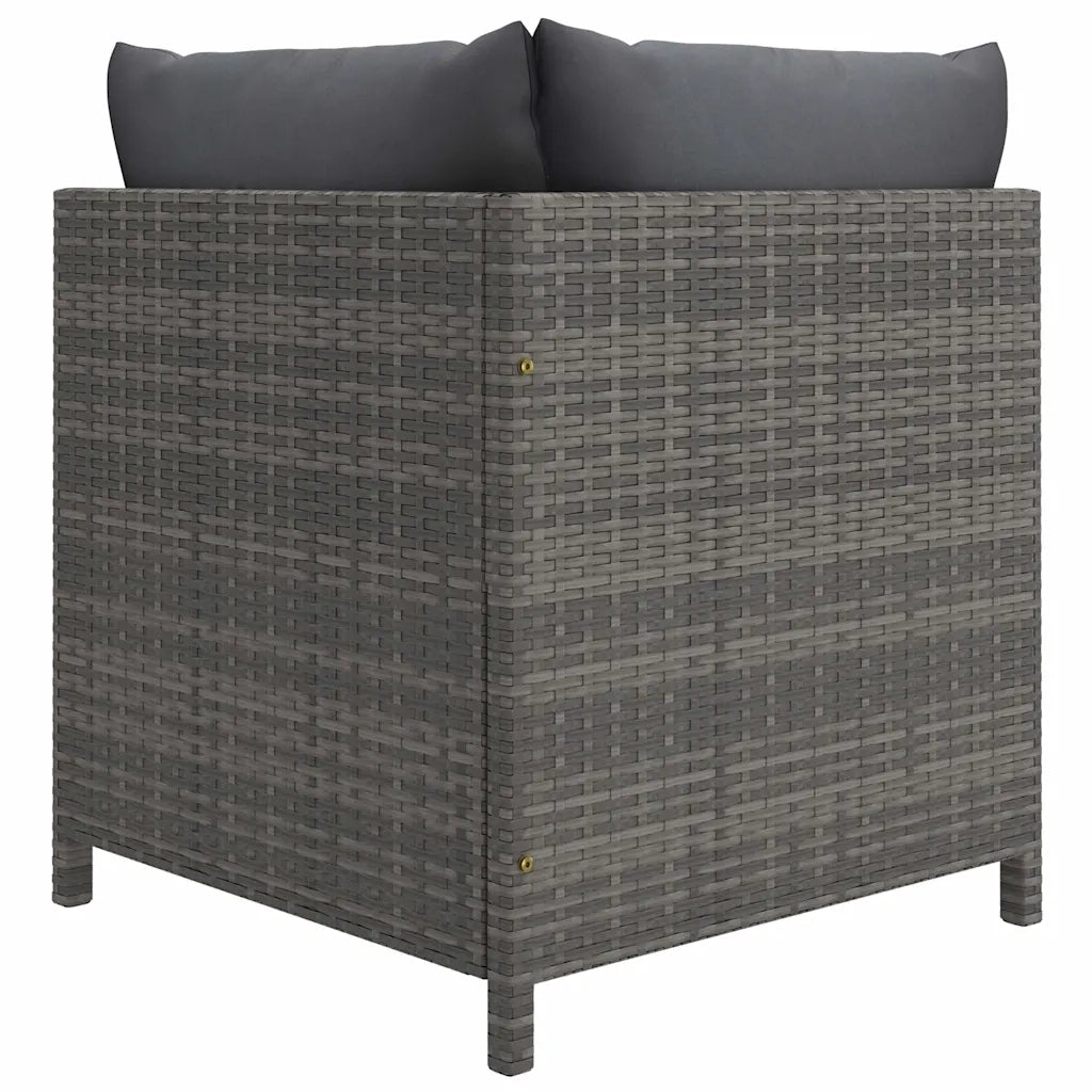 Set Divani da Giardino 12 pz con Cuscini in Polyrattan Grigio 3059777
