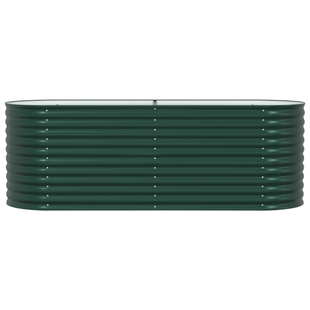 Letto da Giardino Rialzato Verde 240x80x81 cm in Acciaio Zincato