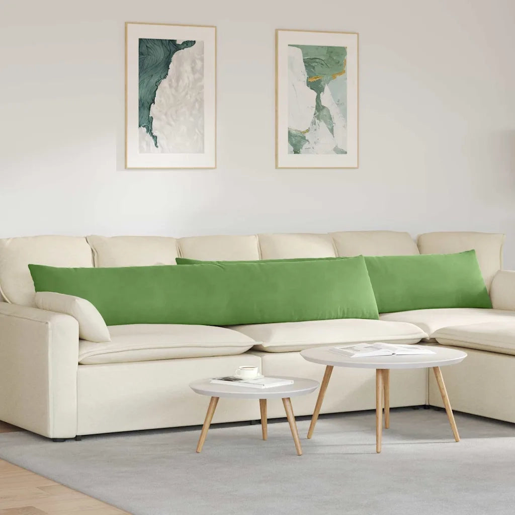 Cuscini da Divano 2 pz-Set di 2 Cuscini per Sofa Verde chiaro 200 x 40 cm