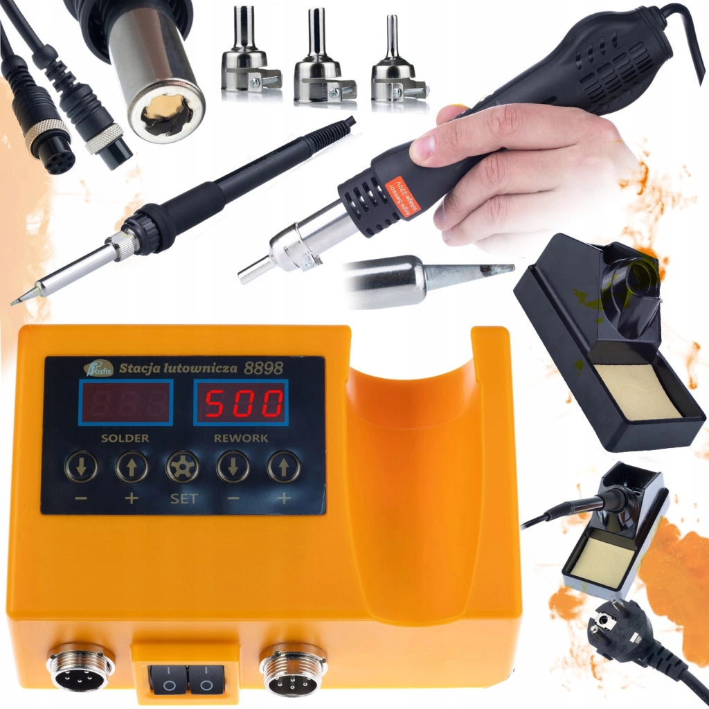 Stazione Saldante 2 in 1 Rosfix Orange Husky OH660 – 660W, Controllo Temperatura, Display LED