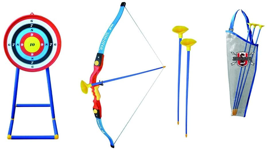 Sport1 Arco e frecce per Bambini Arco con frecce per Bambini Arco frecce Bambini con Bersaglio da Terra Piedistallo, 3 F