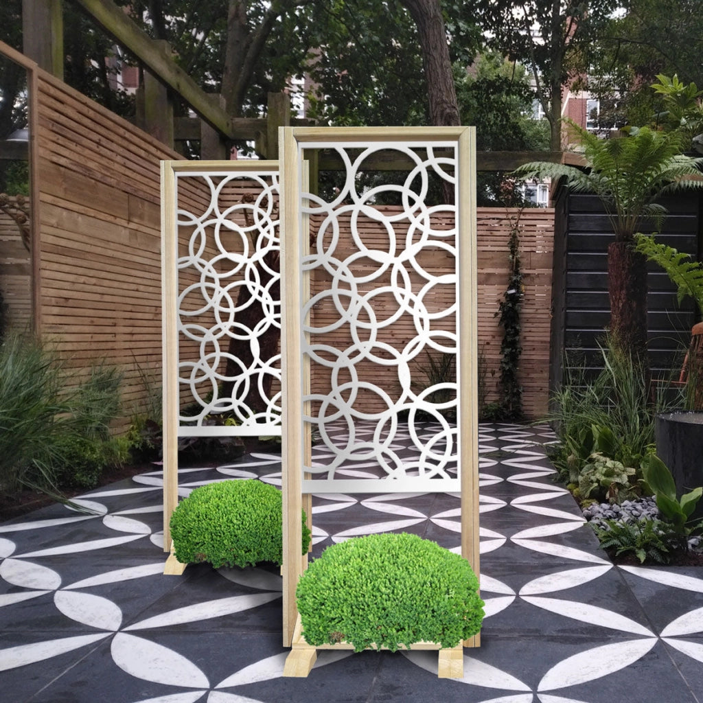 CERCHI SMALL - Separè  - Paravento modulabile - 70x190cm - in Legno e PVC Colore: bianco
