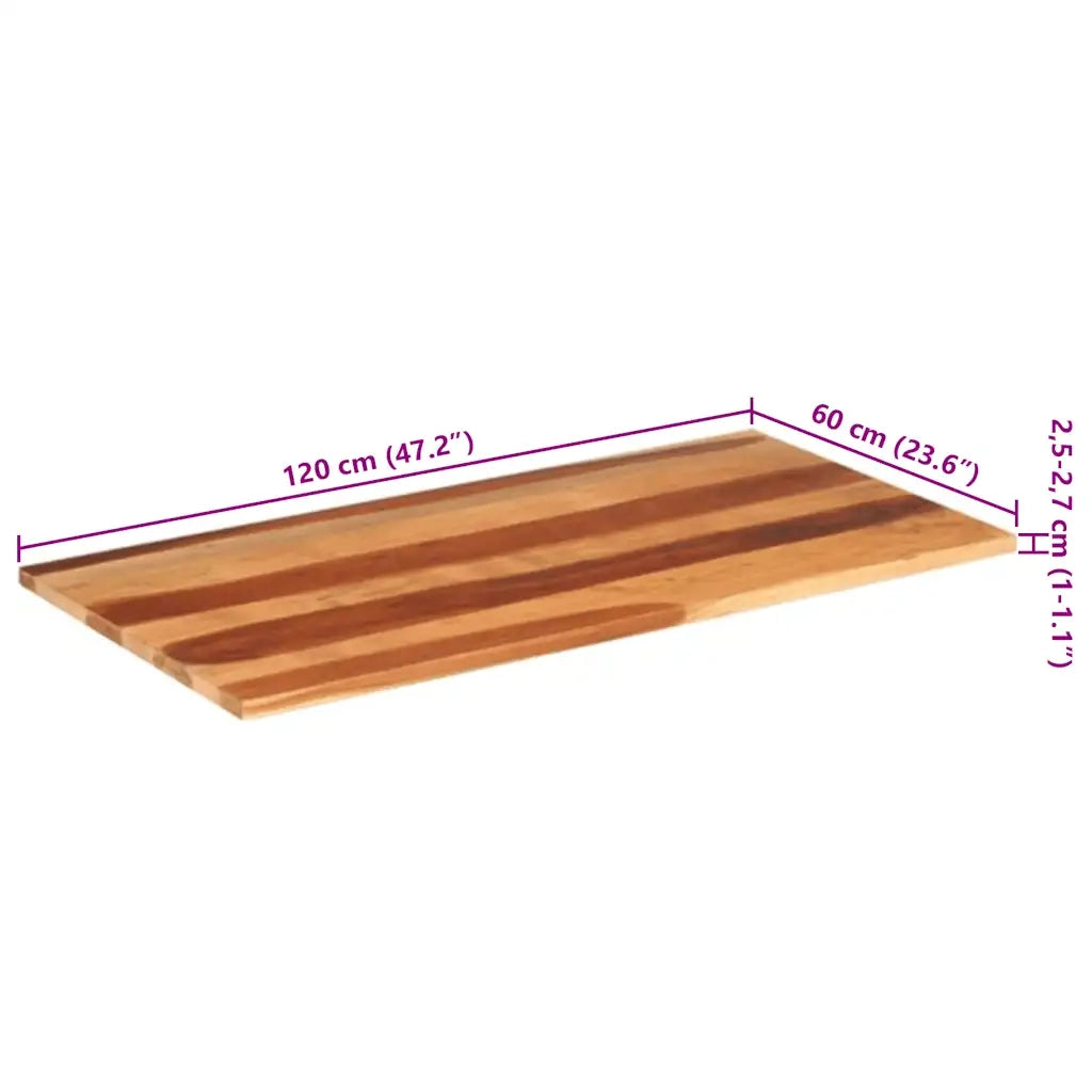 Piano del Tavolo 120x60x(2,5-2,7) cm Legno Massello di Acacia 327514