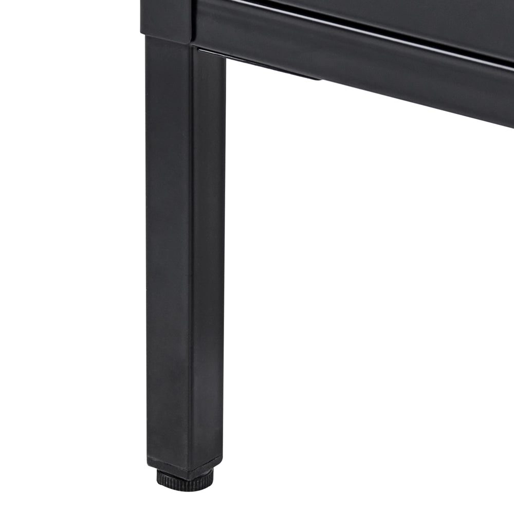 Cassettiera in colore metallo nero 2 ante trasparenti 80 x 40 x 102 cm moderno contemporaneo ufficio
