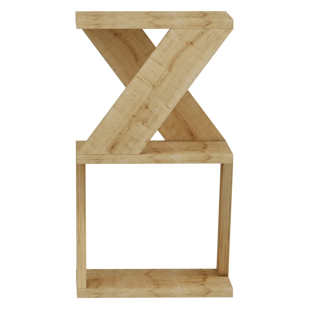 Rubiana, Tavolino da Salotto 2 Vani, 30x30x50h cm Marrone Rovere