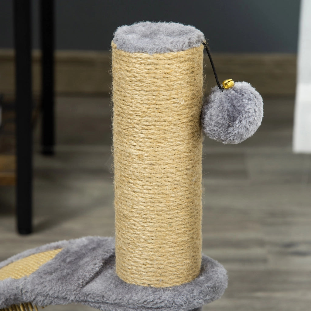 Tiragraffi per Gatti con Corda e Campanella ¨C zephmum ¨C Grigio 34x24x43 cm