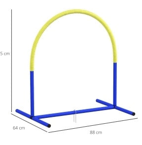 Set agility per cani ULEVR con 4 archi 88x64x95 cm e borsa da trasporto, ABS blu