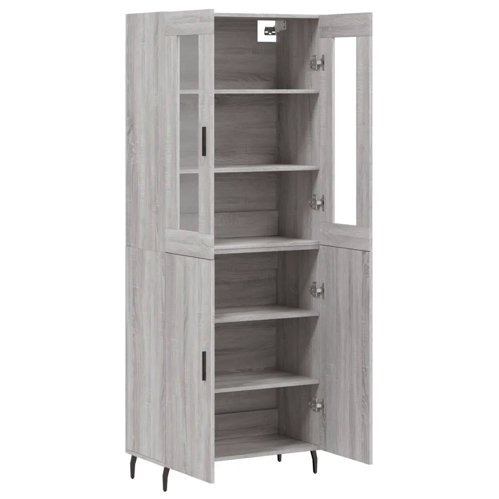 Credenza Grigio Sonoma 69,5x34x180 cm in Legno Multistrato 3198231