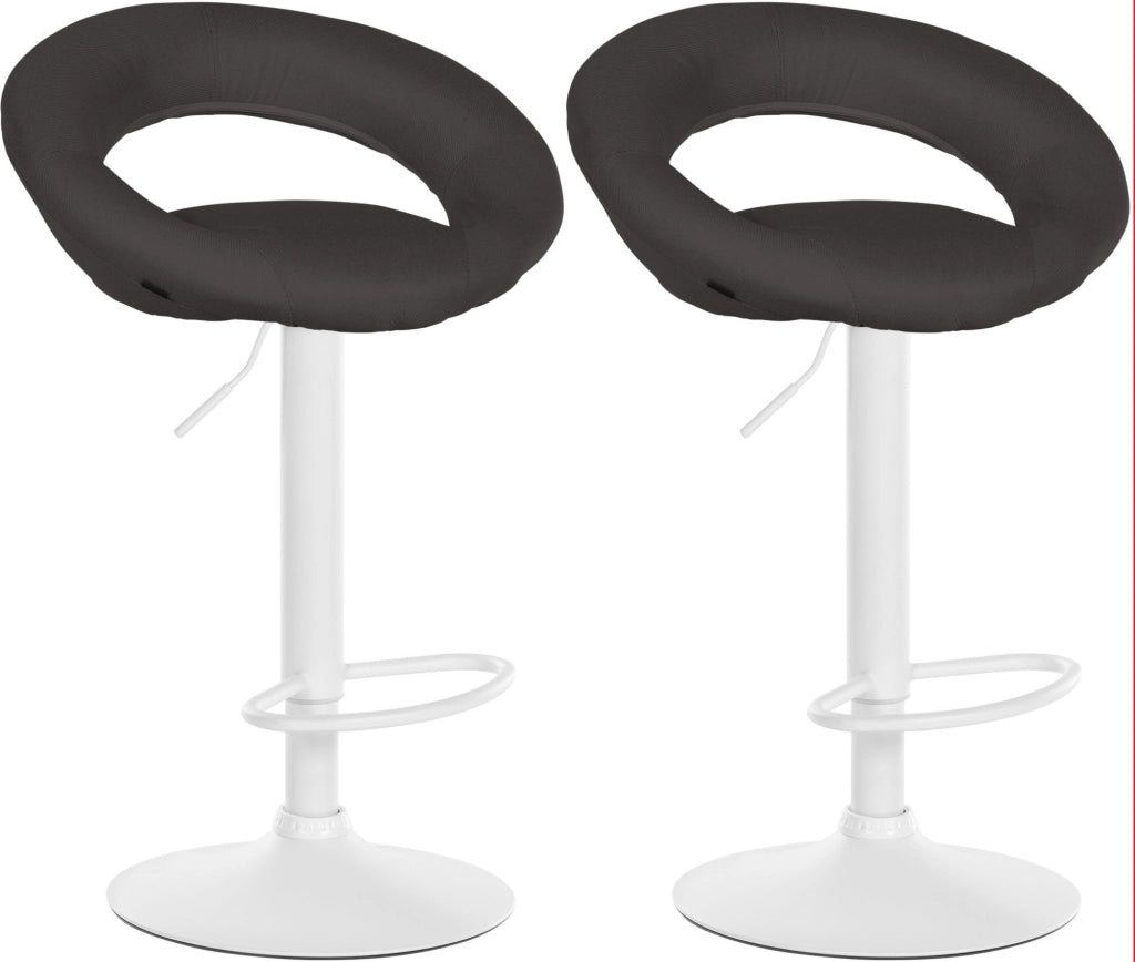 2er Set Barhocker Olinda Stoff weiЯ