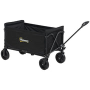 CARRELLO DA GIARDINO DA 120L PIEGHEVOLE CON PANNELLO APRIBILE IN ACCIAIO  90X48X62 CM NERO