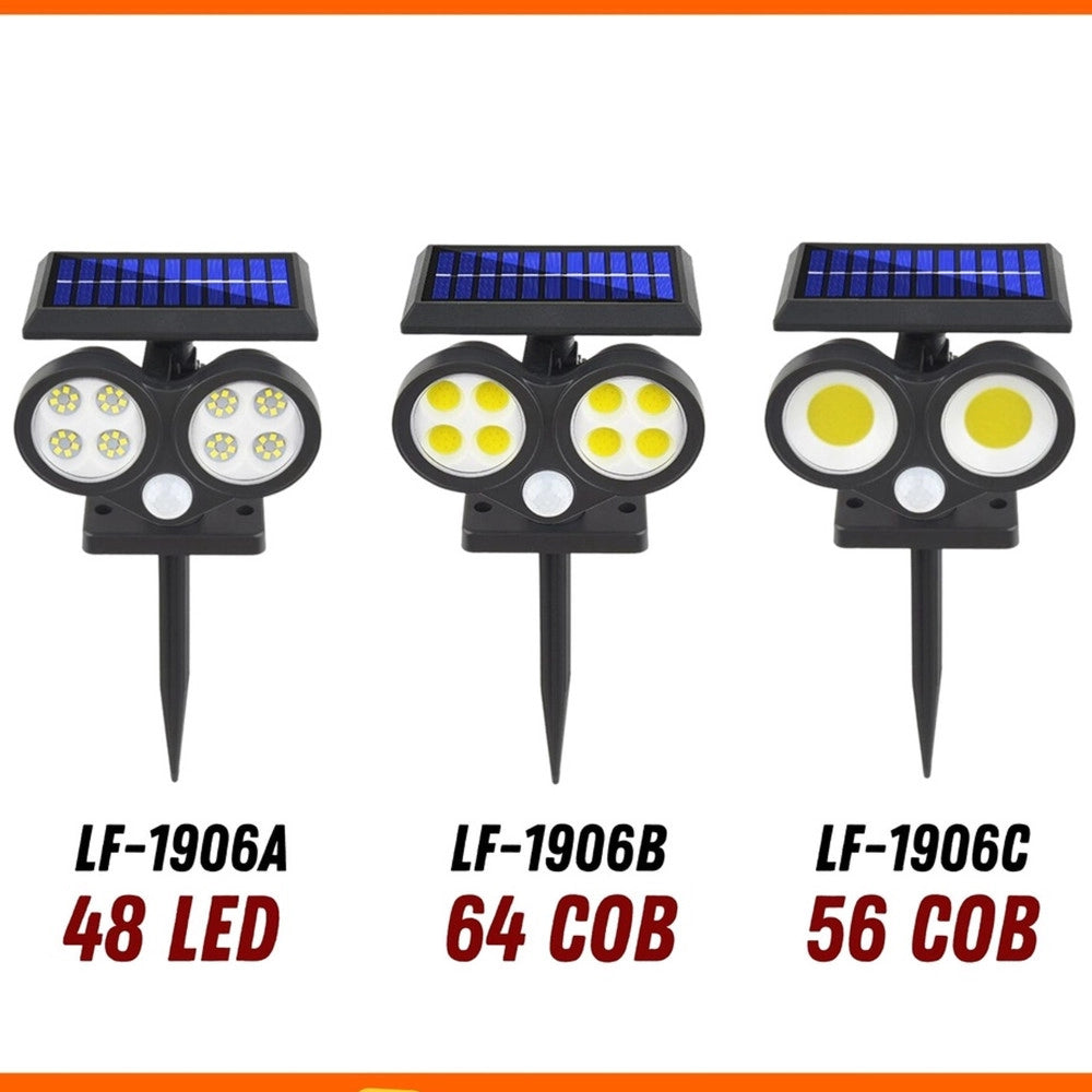 Trade Shop - Faretto Solare Da Esterno A Led Cob Lampada Da Parete Applique Impermeabile Ip65 -