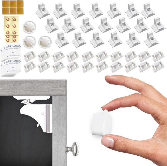 Serrature per bambini - 20 pezzi serrature magnetiche per bambini - armadi cucina e cassetti - prodotti di sicurezza per bambini - bianco.