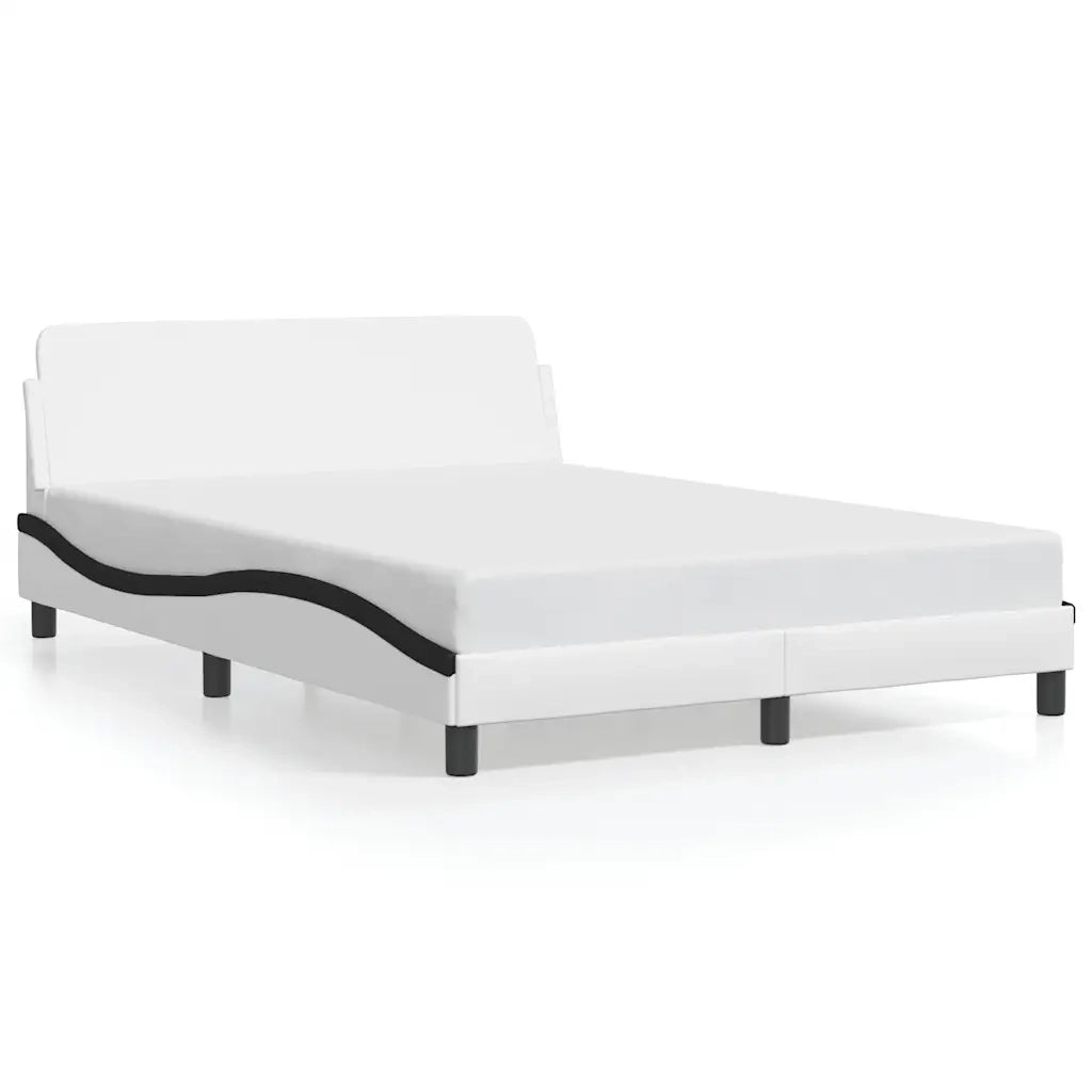 Giroletto con Testiera Nero e Bianco 120x200 cm in Similpellecod mxl 114257